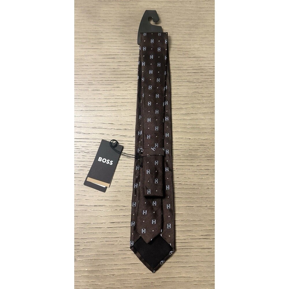 HUGO BOSS SILK TIE WITH MICRO PATTERN. MADE IN ITALY . NEW ! - Picture 3 of 5